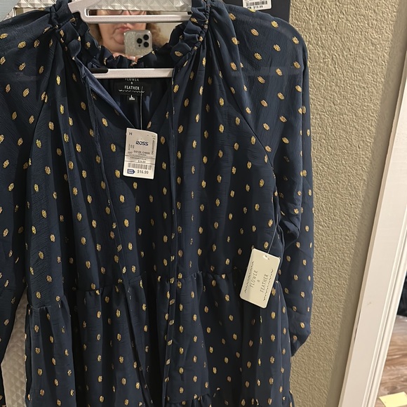 Cute blue with gold polka dots dress - Picture 4 of 6
